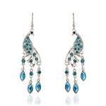 PEACOCK CRYSTAL DROP EARRINGS