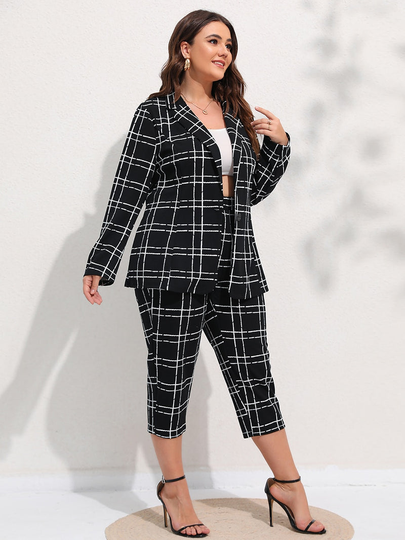 OFFICE BETTY PLAID SUIT SET