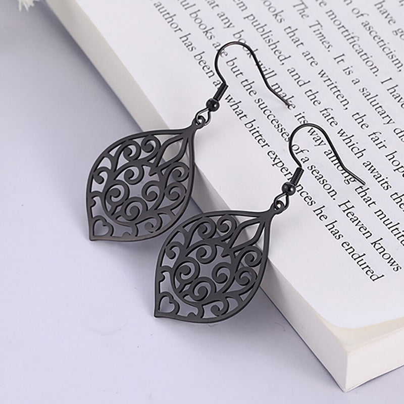 VINTAGE FLOWER FILIGREE DROP EARRINGS