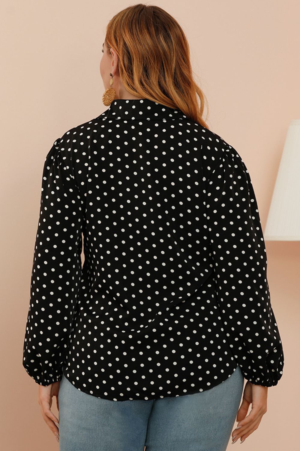 MADIA POLKA DOT BALLOON SLEEVE TOP