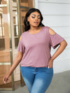 DUSTY ROSE COLD-SHOULDER TOP