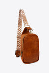 RANDOM PATTERN PU LEATHER SLING BAG