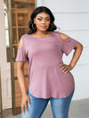 DUSTY ROSE COLD-SHOULDER TOP