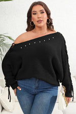 KIERAN ONE SHOULDER BEADED SWEATER