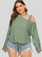 BUCKLE UP BEAUTY COLD-SHOULDER TOP