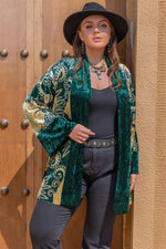 EMERALD ISLES OPEN FRONT BOHO CARDIGAN