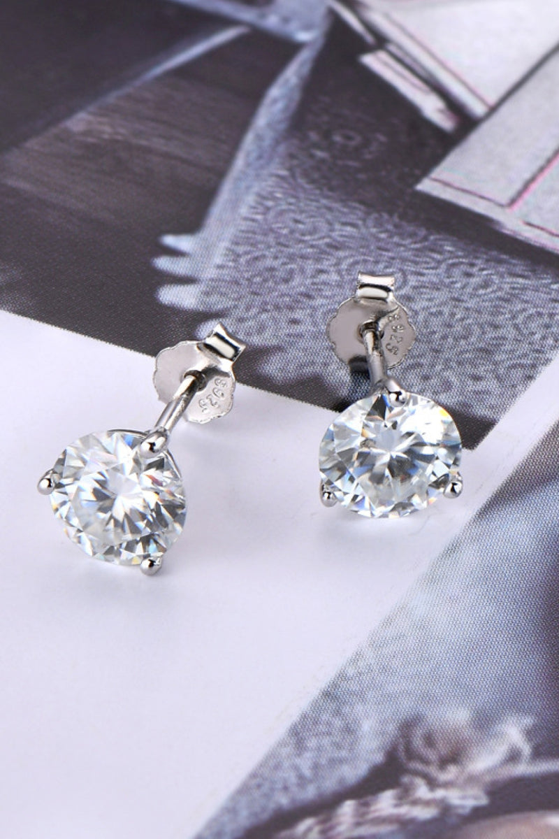 2 CARAT MOISSANITE STERLING SILVER STUDS