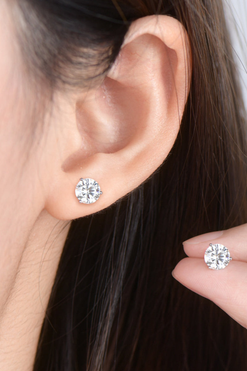 2 CARAT MOISSANITE STERLING SILVER STUDS