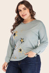 STAR PRINT DROPPED SHOULDER TOP