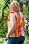 MELON MADNESS RUFFLED TANK