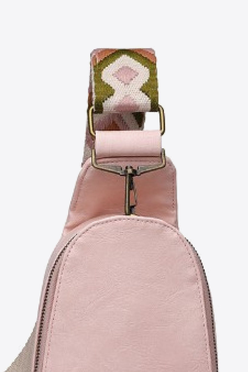 RANDOM PATTERN PU LEATHER SLING BAG