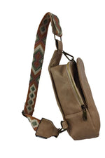 RANDOM PATTERN PU LEATHER SLING BAG