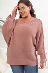 KIERAN ONE SHOULDER BEADED SWEATER