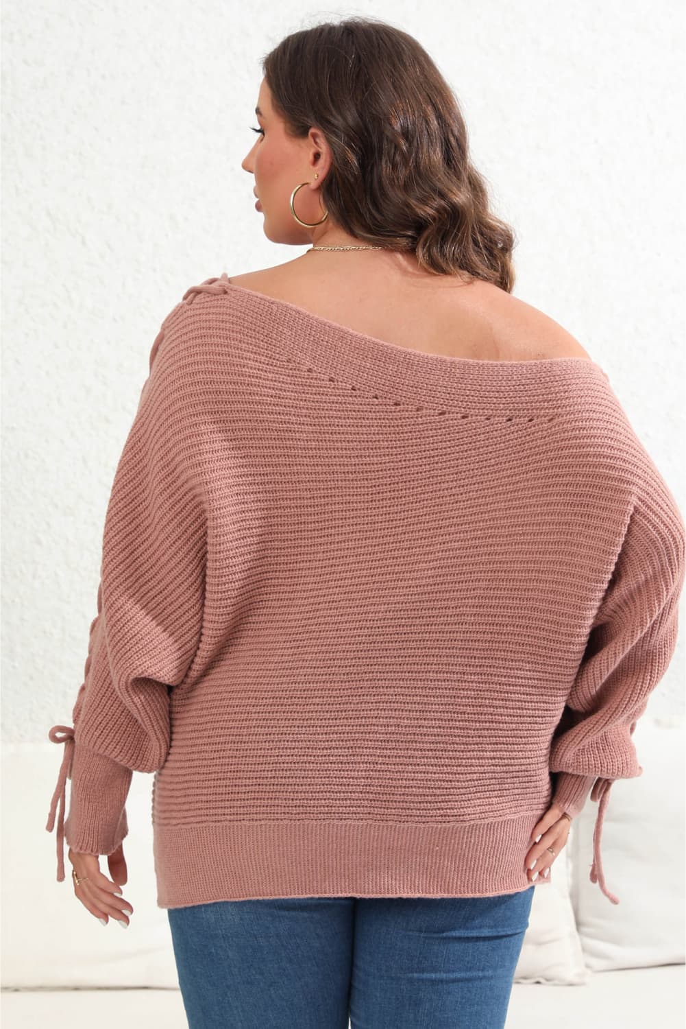 KIERAN ONE SHOULDER BEADED SWEATER