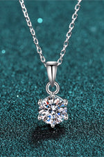 SOLITAIRE MOISSANITE 925 STERLING SILVER NECKLACE